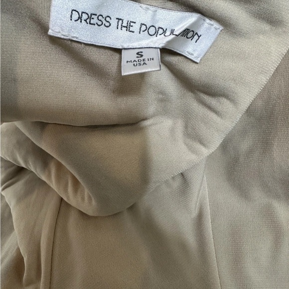 Dress The Population Kylie Illusion Sequin Dress Small Champagne Gold - Picture 7 of 9